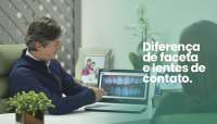 Diferença de faceta e lentes de contato